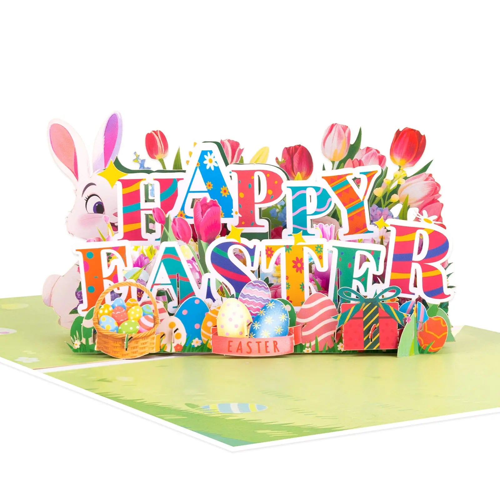 Cheerful Easter Pop-Up Card | Colorful 3D Happy Easter Lettering Design Magic Ants