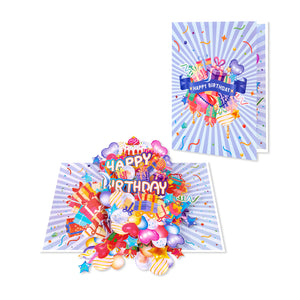 Happy Birthday Pop-Up Card | Gifts and Balloons Design Magic Ants