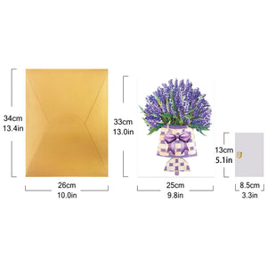 3D Lavender Bouquet Pop Up Card - Unique Pop-Up Flower Greeting Card for Mother's Day, Birthday, Anniversary & Special Occasions Magic Ants