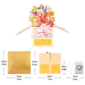 Pop-up Flowers Box Card - 3D Lavender Bouquet Box | Handmade 3D Card | Unique Gift for Mother's Day, Birthday, Anniversary, Any Occasion Magic Ants