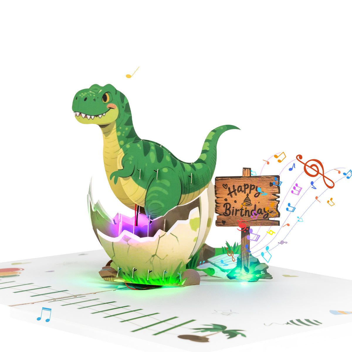 Hatching Dinosaur 3D Musical Pop-Up Birthday Card