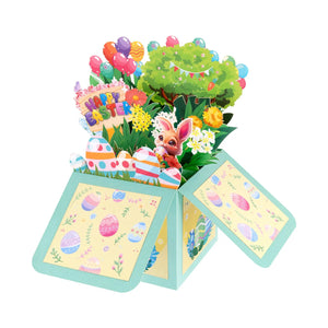 Happy Easter Pop Up Card - 3D Bouquet Box | Handmade 3D Card | Unique Gift for celebrating Easter Magic Ants