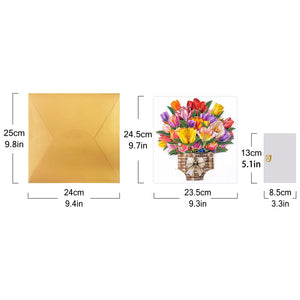 3D Tulip Bouquet Pop Up Card - Elegant Gift for Birthdays & Special Occasions Magic Ants