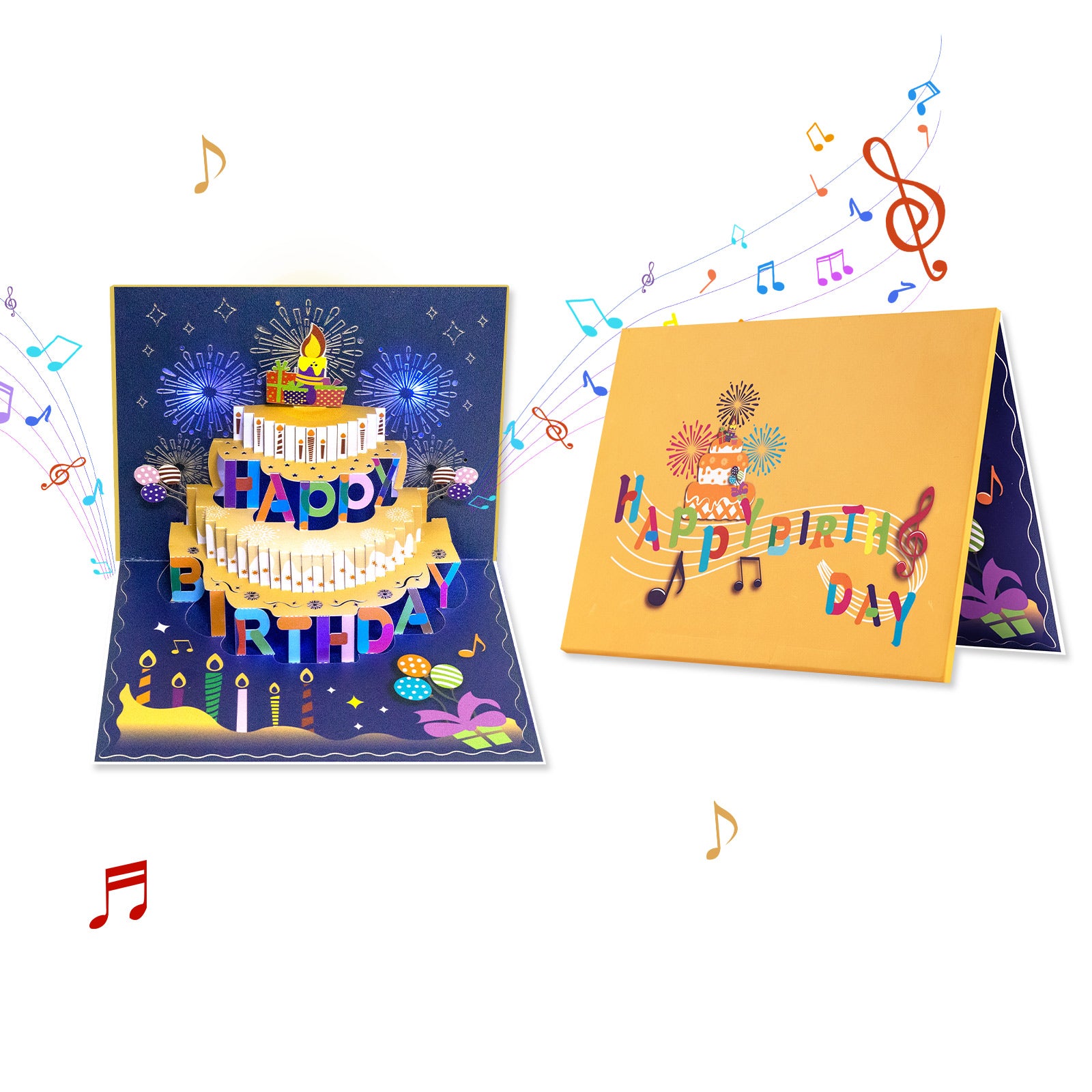 Musical Birthday Pop-Up Card | Colorful Birthday Cake Design Magic Ants