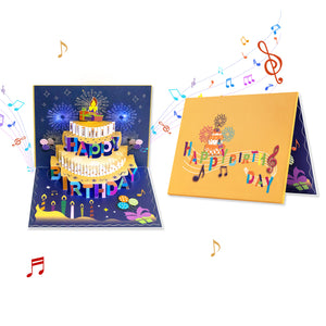 Musical Birthday Pop-Up Card | Colorful Birthday Cake Design Magic Ants