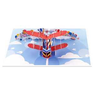 Jet Plane Birthday Pop-Up Card for Kids, Husband, Aviation Lovers Magic Ants