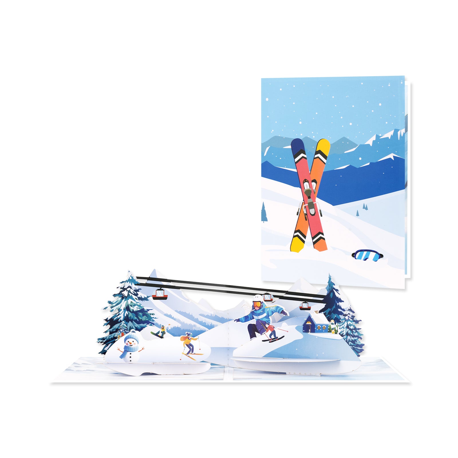 Skiing Pop-Up Card for Winter Sports Lovers Magic Ants