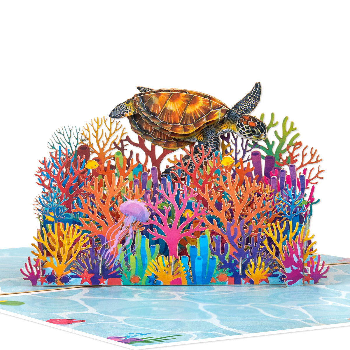 Sea Turtle Coral Reef 3D Pop-Up Card