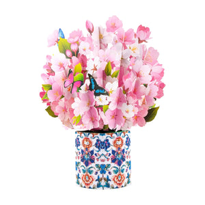 Cherry Blossom Bouquet Pop Up Card - Elegant Gift for Mother's Day, Birthdays & Special Occasions Magic Ants