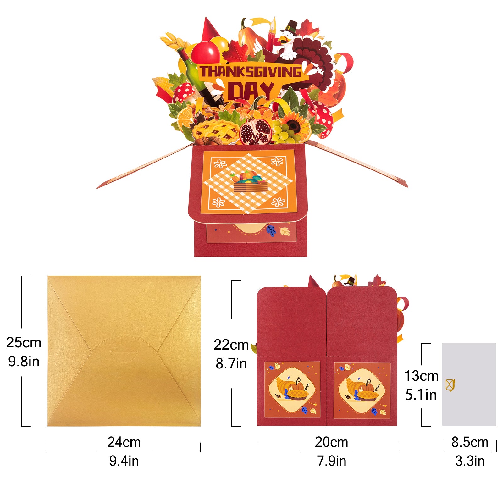 Thanksgiving 3D Pop-Up Gift Box Card | Personalized Festive Greeting Card for Thanksgiving & Harvest Celebrations