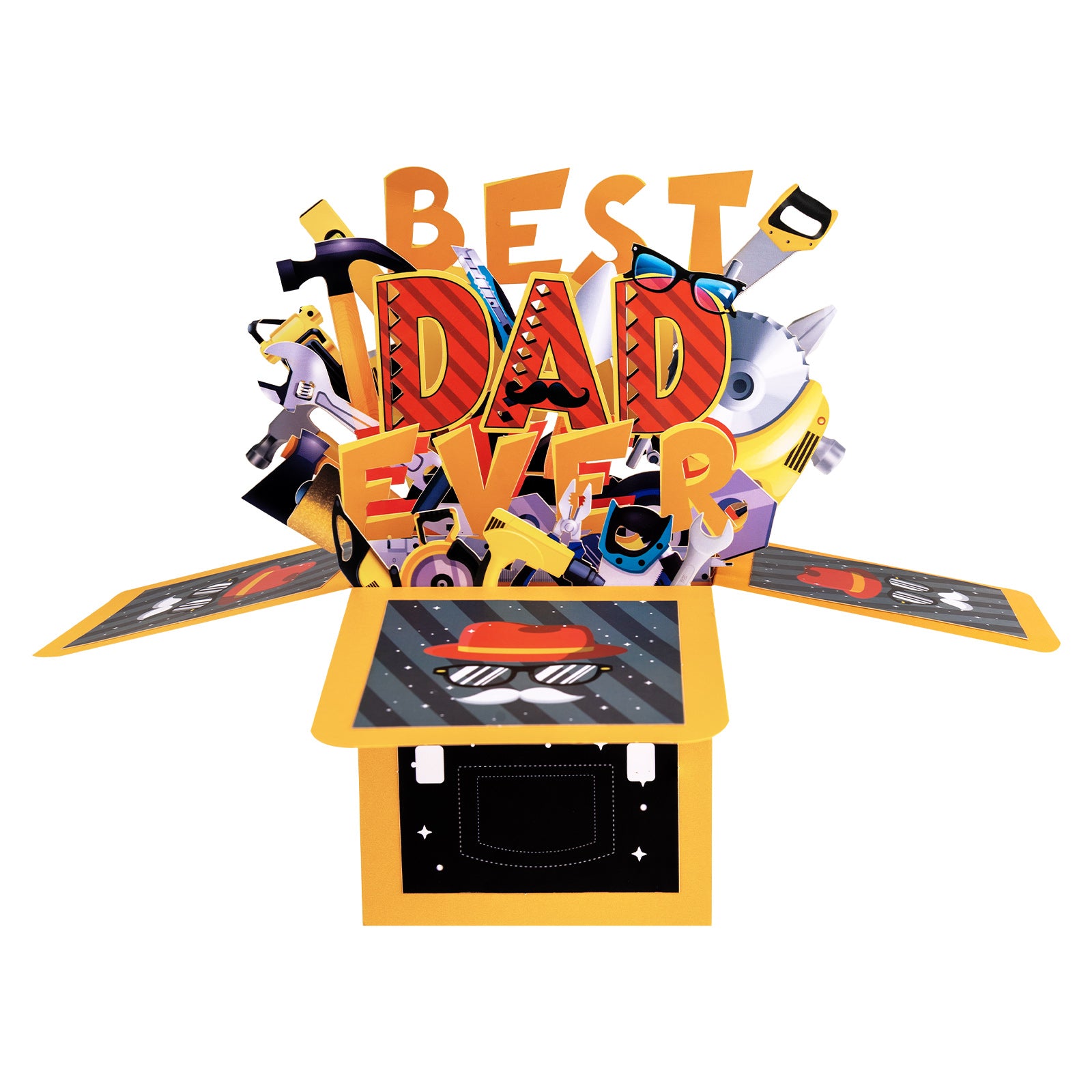 Best Dad Box Pop Up Card - 3D Box Card | Unique Father's Day Gift Box Card
