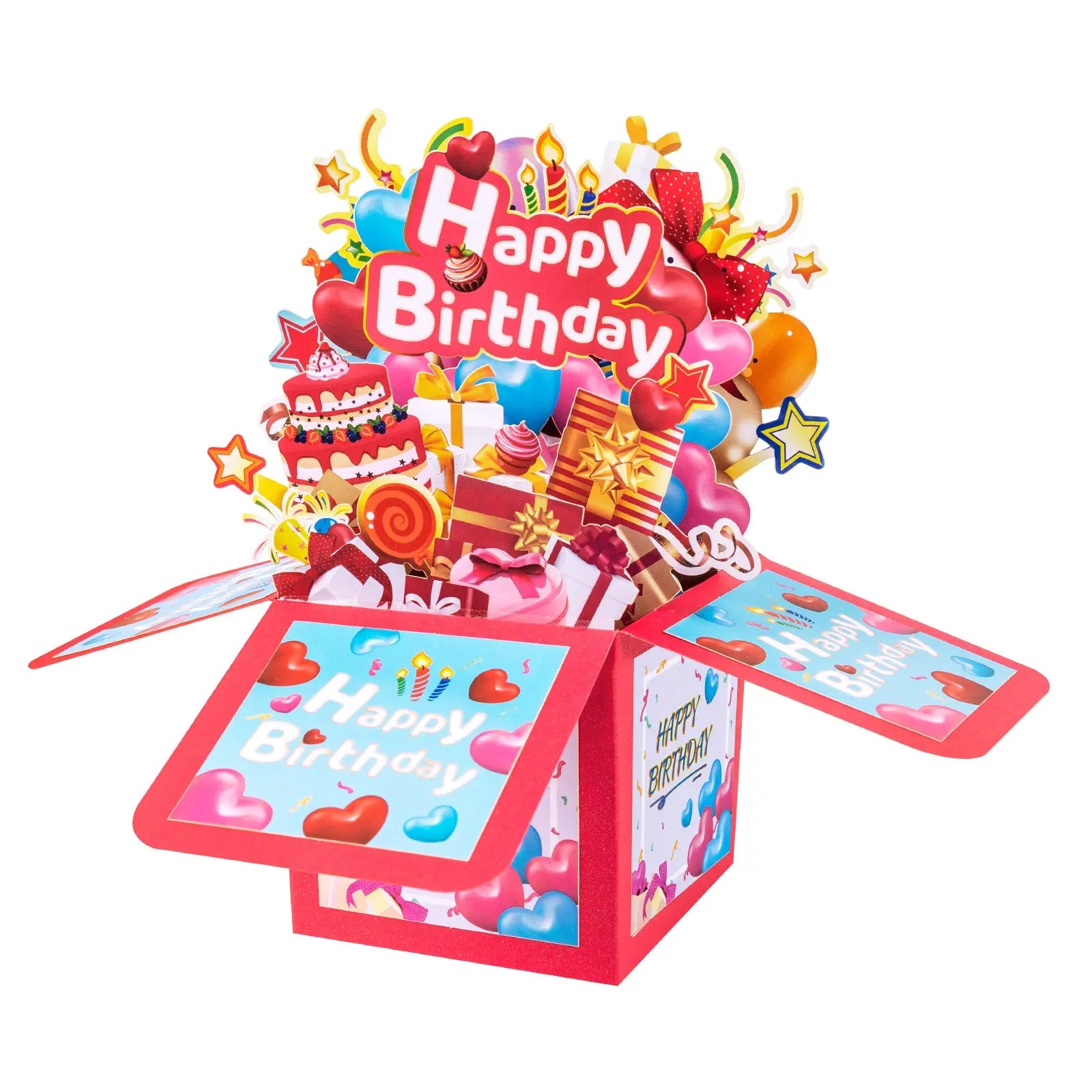 Birthday Gift Box Pop Up Card - 3D Celebration Bouquet Box Design | Handmade Unique Birthday Gift Card Magic Ants