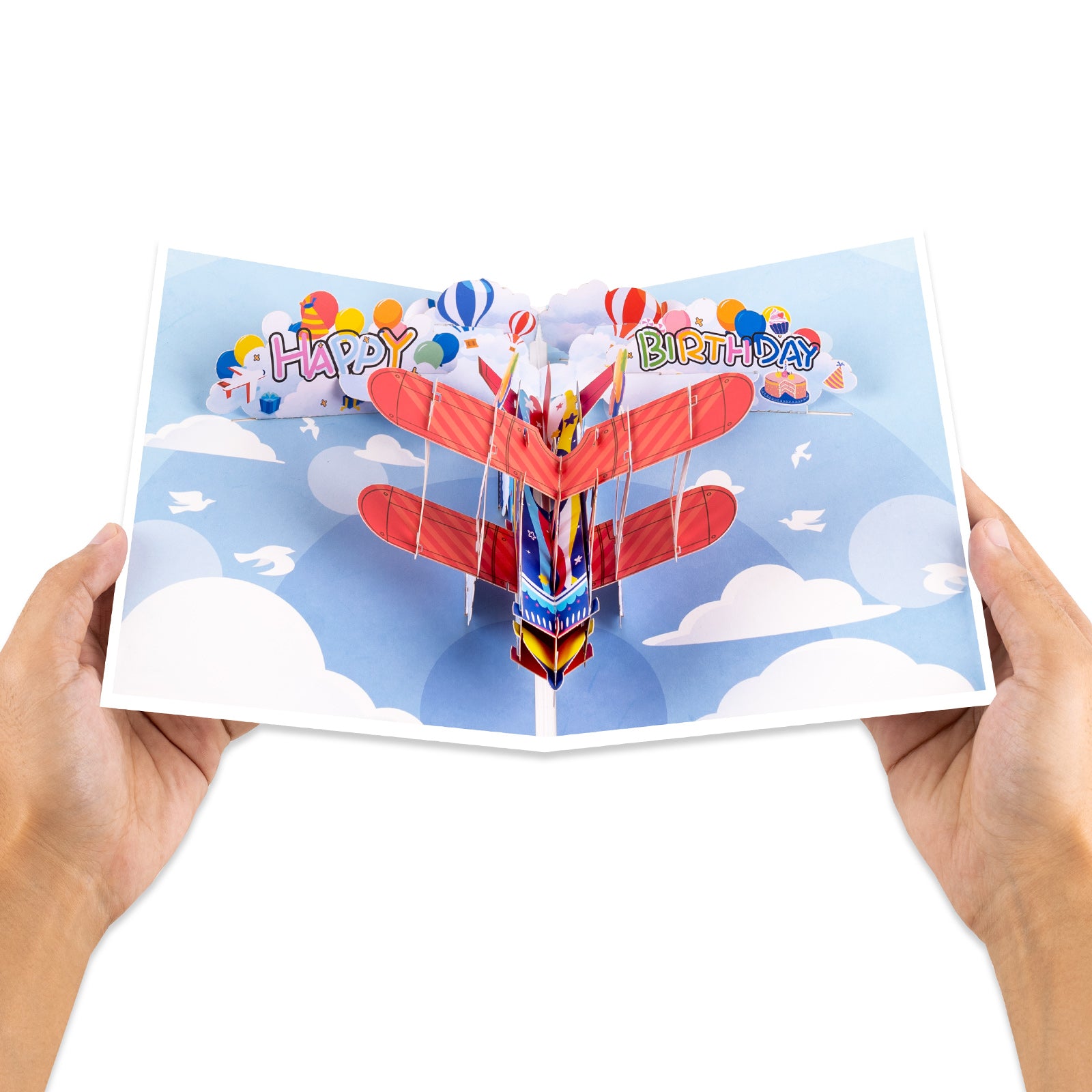 Jet Plane Birthday Pop-Up Card for Kids, Husband, Aviation Lovers Magic Ants