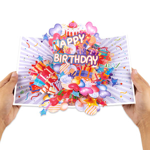 Happy Birthday Pop-Up Card | Gifts and Balloons Design Magic Ants