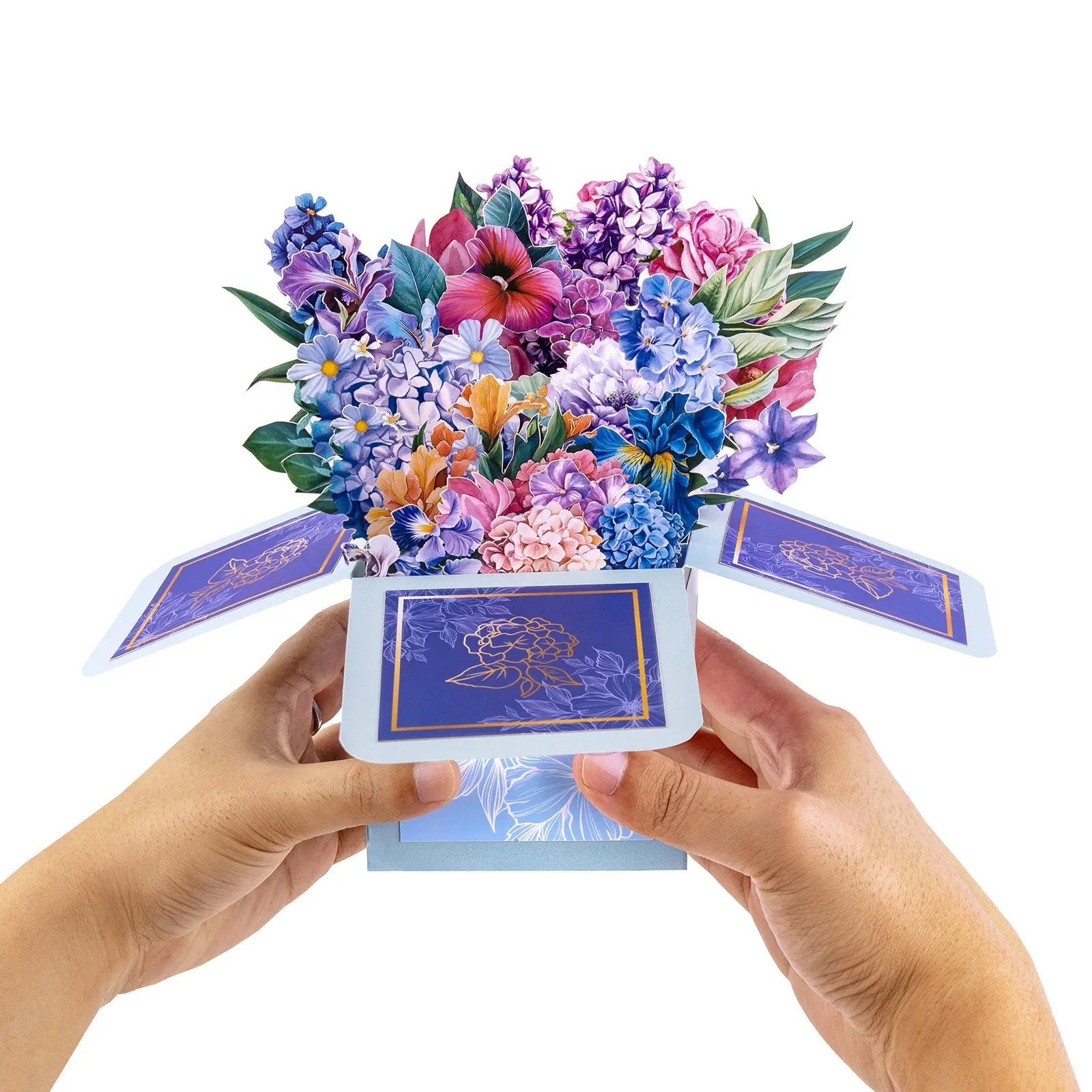 Birthday Gift Box Pop Up Card - 3D Celebration Flowers Bouquet Box | Handmade Unique Birthday Gift Card Magic Ants