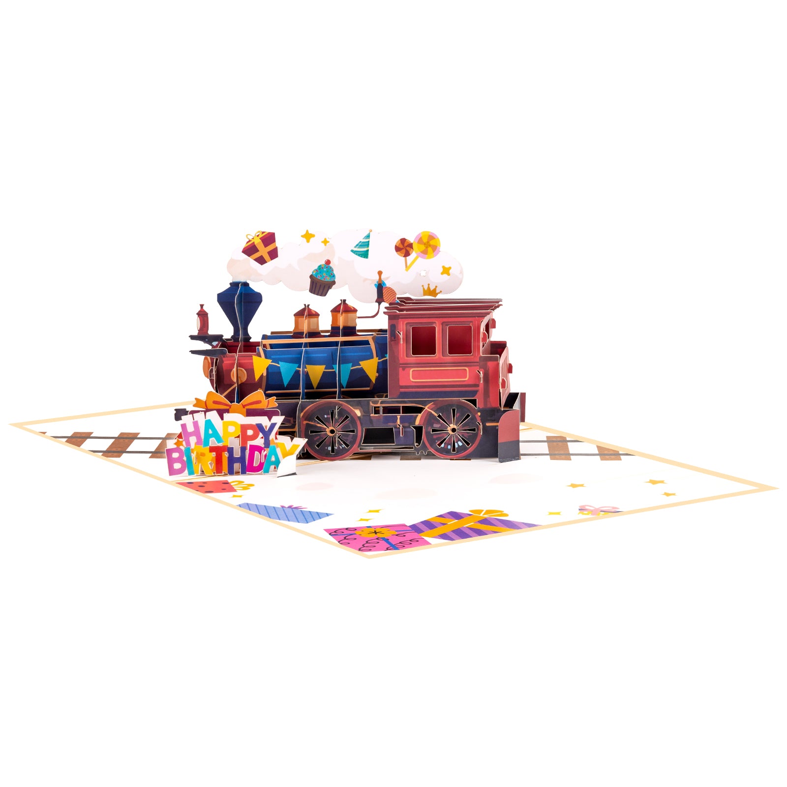 Train Birthday Pop-Up Card for Kids and Train Lovers Magic Ants