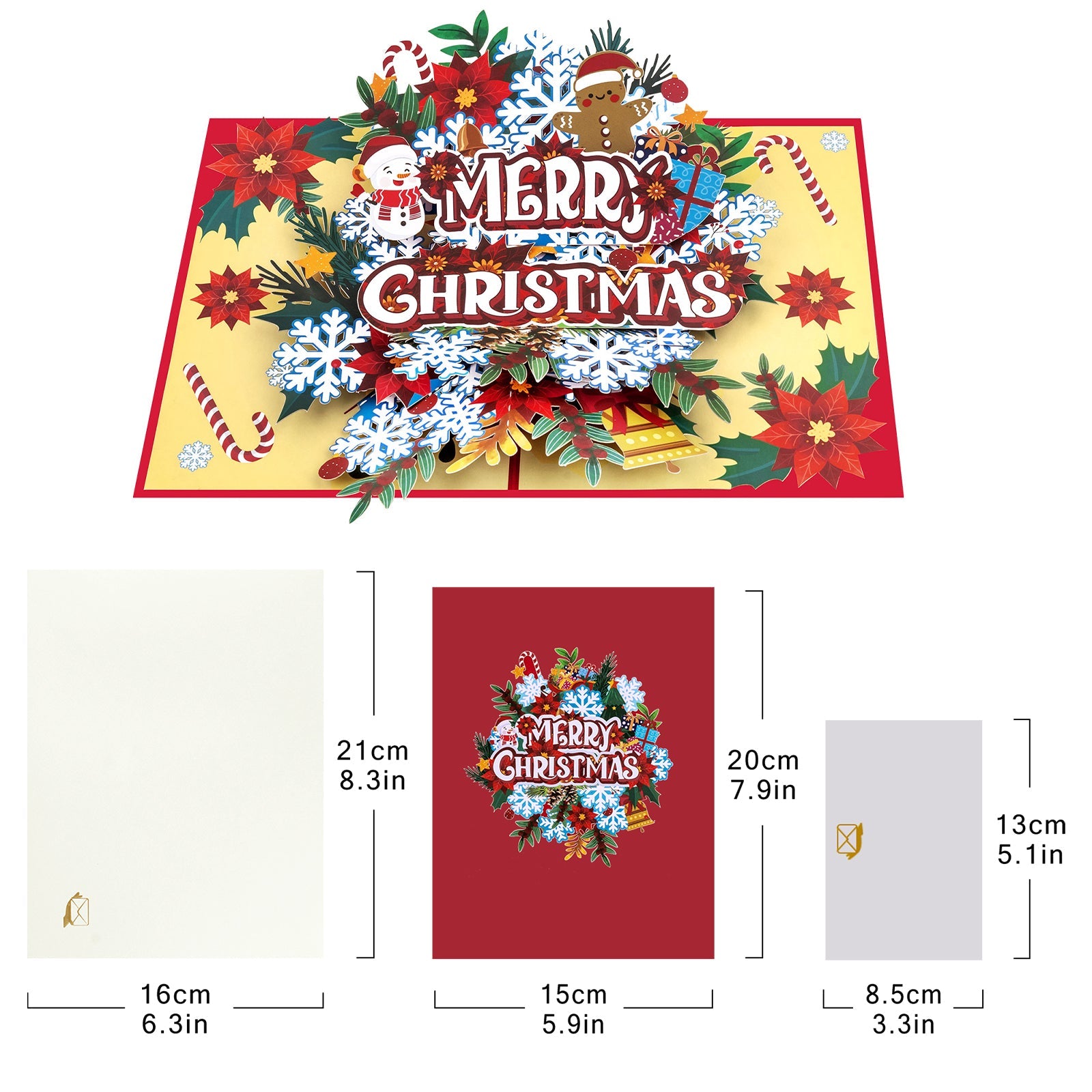 Christmas 3D Pop Up Greeting Card - Holiday Card for Family, Friends & Gifts Magic Ants