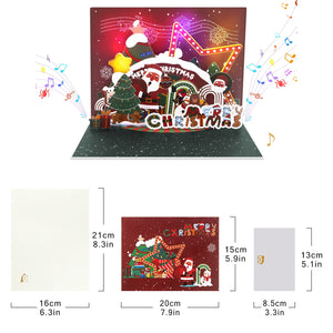 Christmas Musical Pop Up Greeting Card - Unique 3D Holiday Card with Envelope Magic Ants