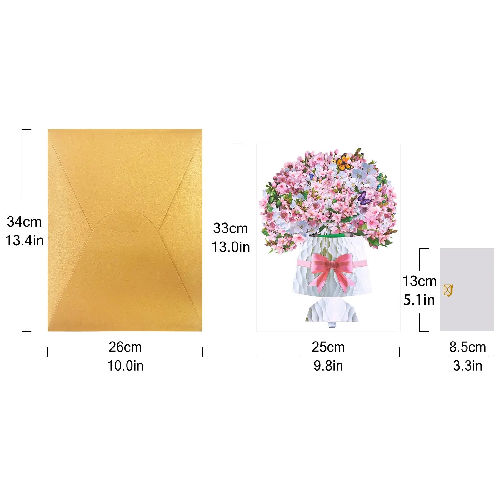 3D Cherry Blossom Bouquet Pop Up Card - Unique Pop-Up Flower Greeting Card for Mother's Day, Birthday, Anniversary & Special Occasions Magic Ants