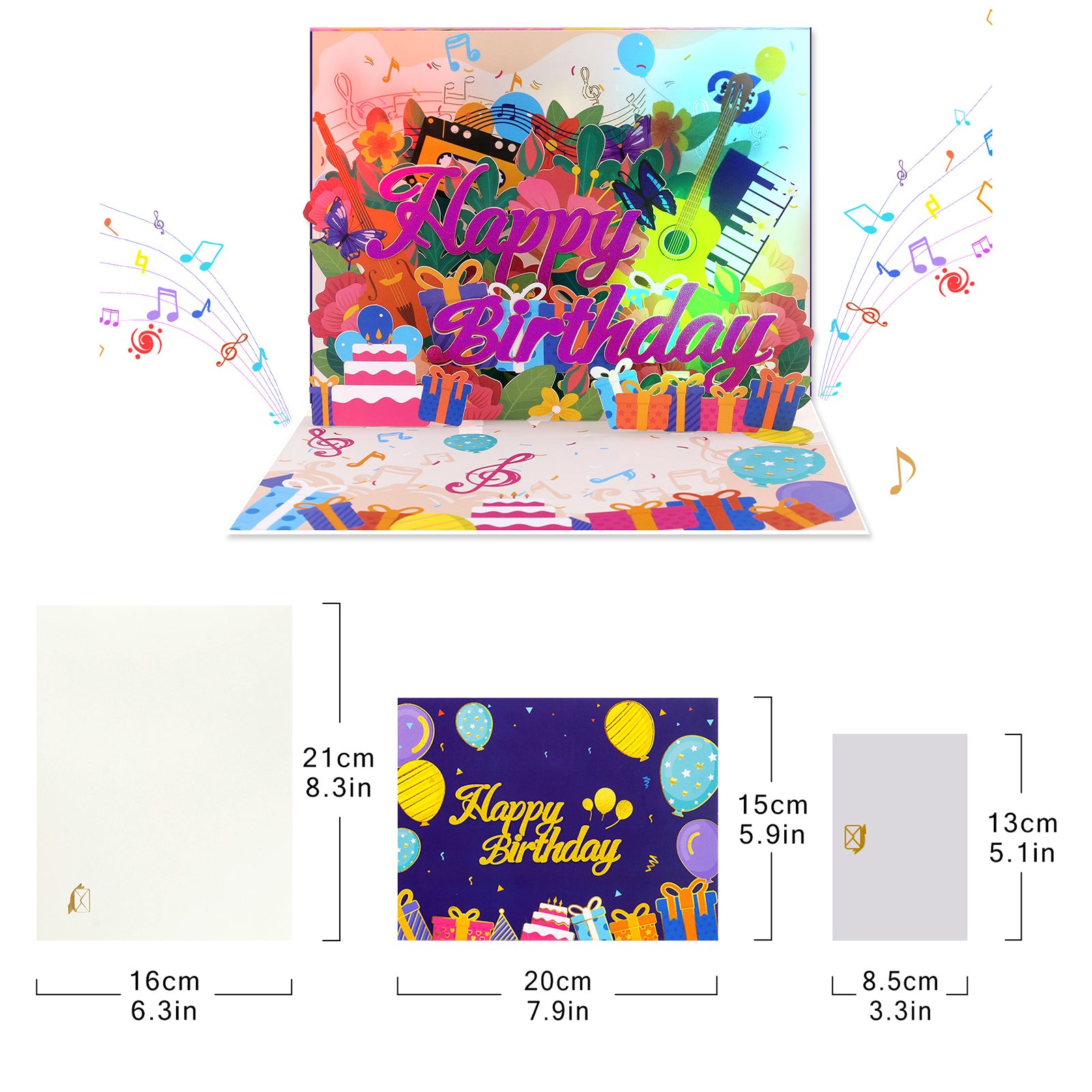 Musical Birthday Pop-Up Card with Flower Scene Magic Ants