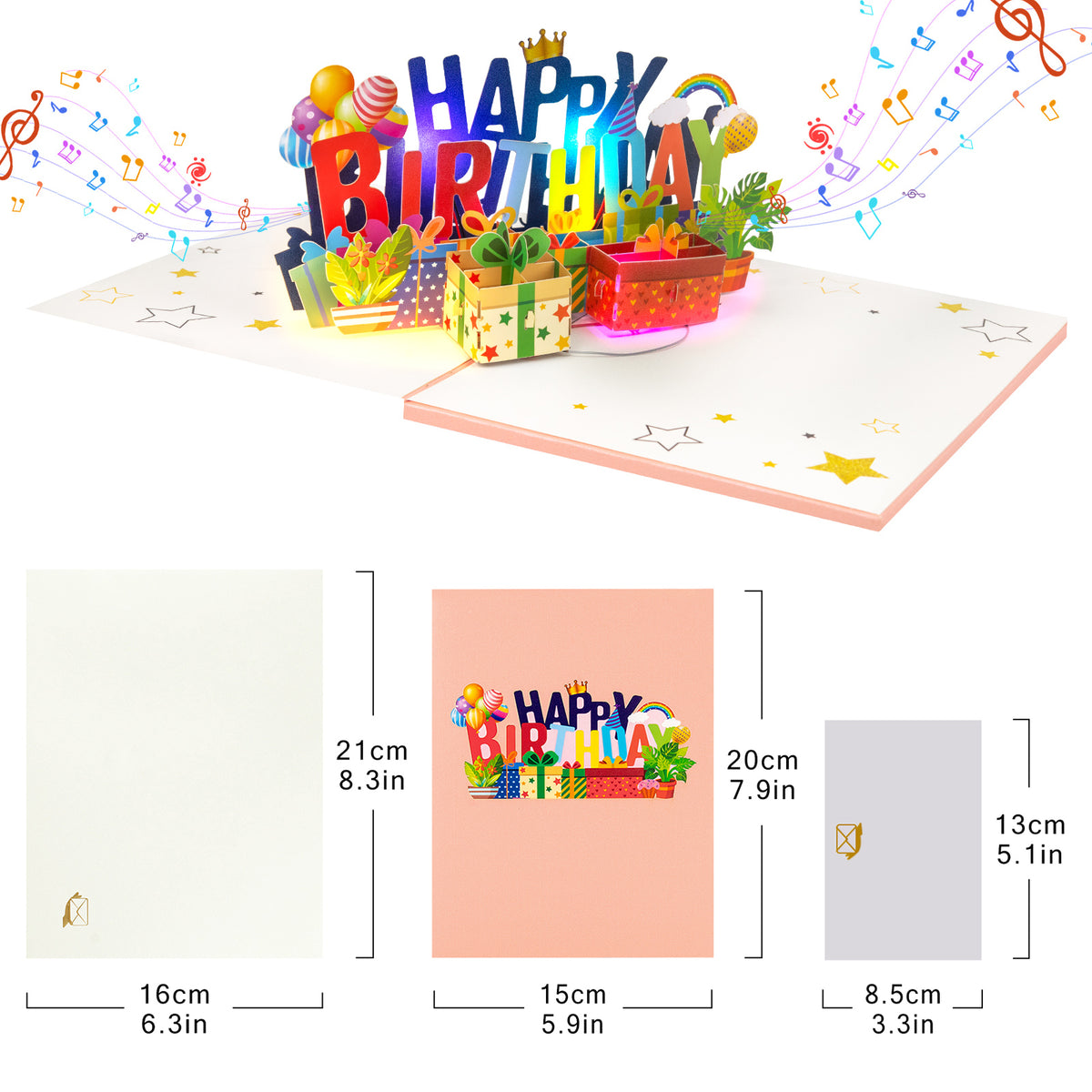 Green Plant 3D Musical Pop-Up Birthday Card