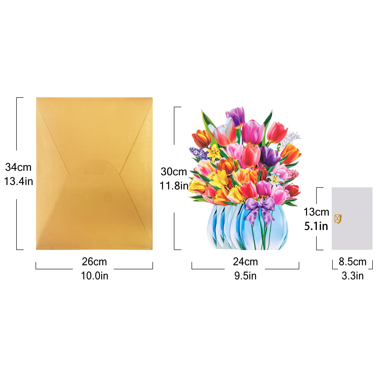 3D Tulip Pop-up Bouquet Card - The perfect celebratory gift for special occasions such as Mother's Day, anniversaries, and birthdays Magic Ants