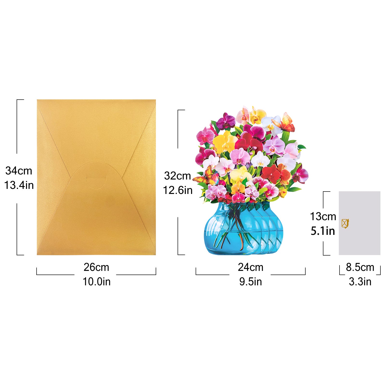 Colorful Orchid Pop-up Greeting Card - The perfect celebratory gift for special occasions such as Mother's Day, anniversaries, and birthdays Magic Ants