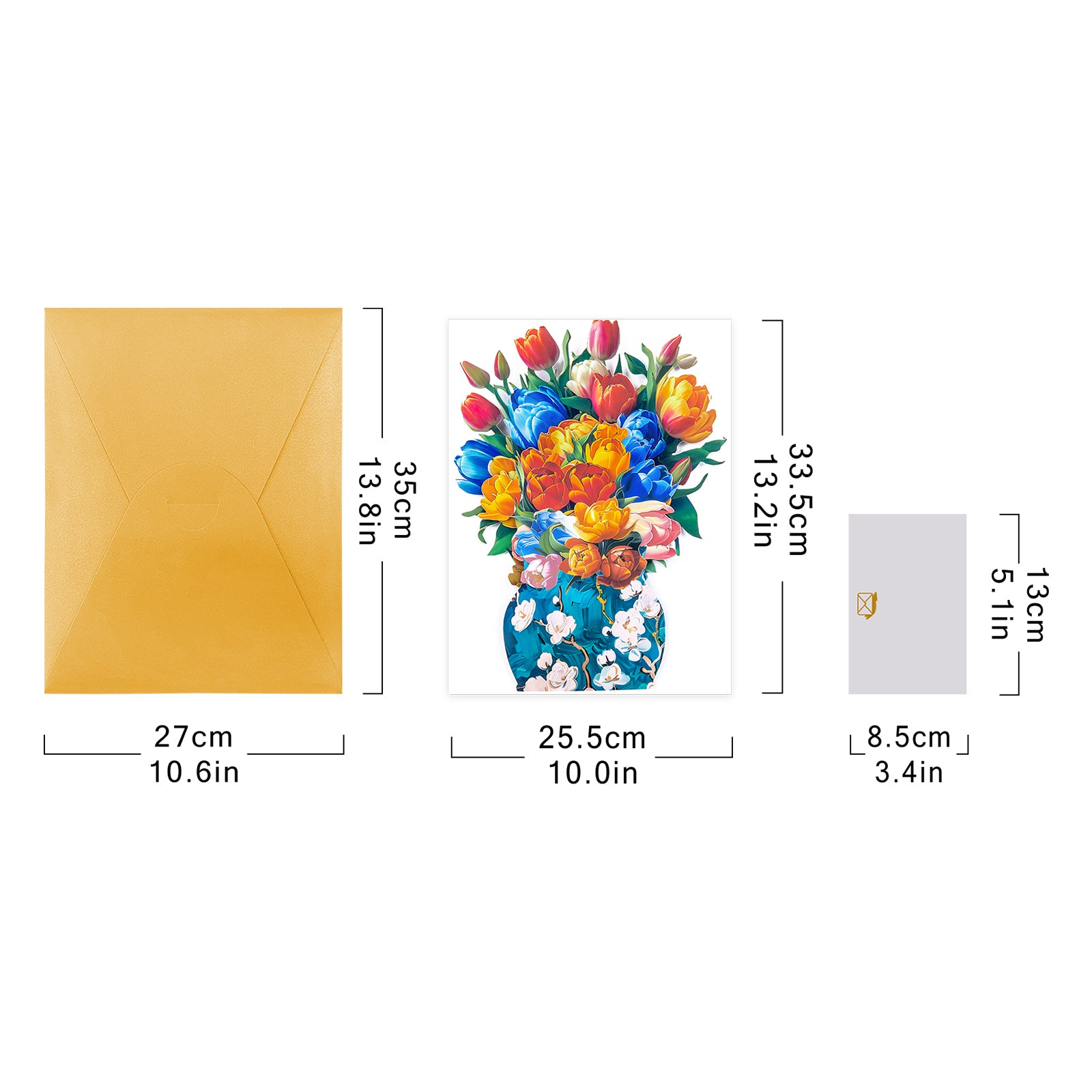 Tulip Bouquet 3D Pop-Up Card | Personalized Spring Floral Greeting Card for Birthdays & Mother's Day