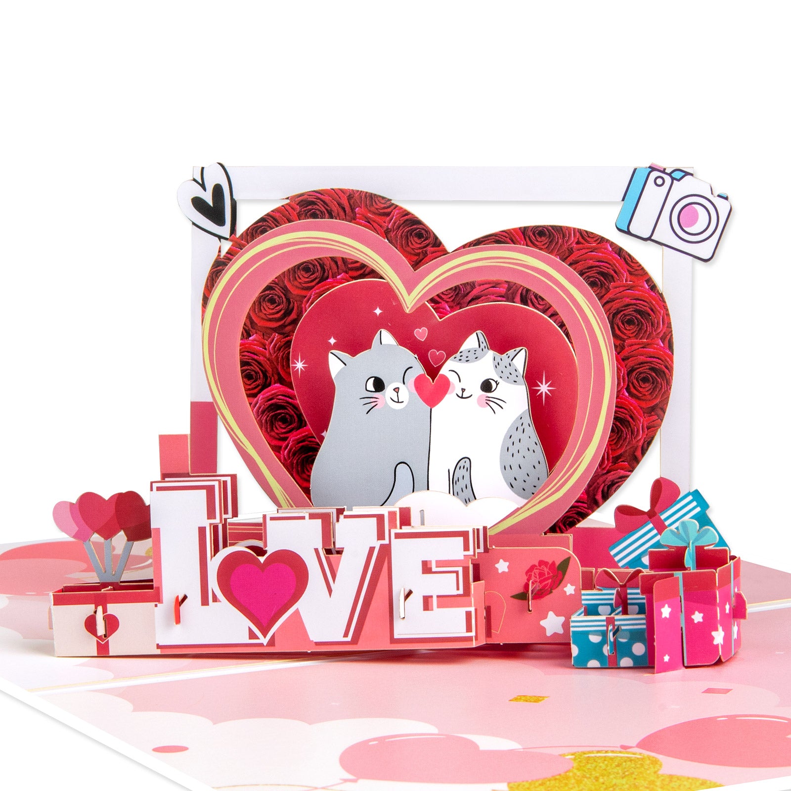 Romantic Love Pop-up Card for Valentine's Day, Anniversary