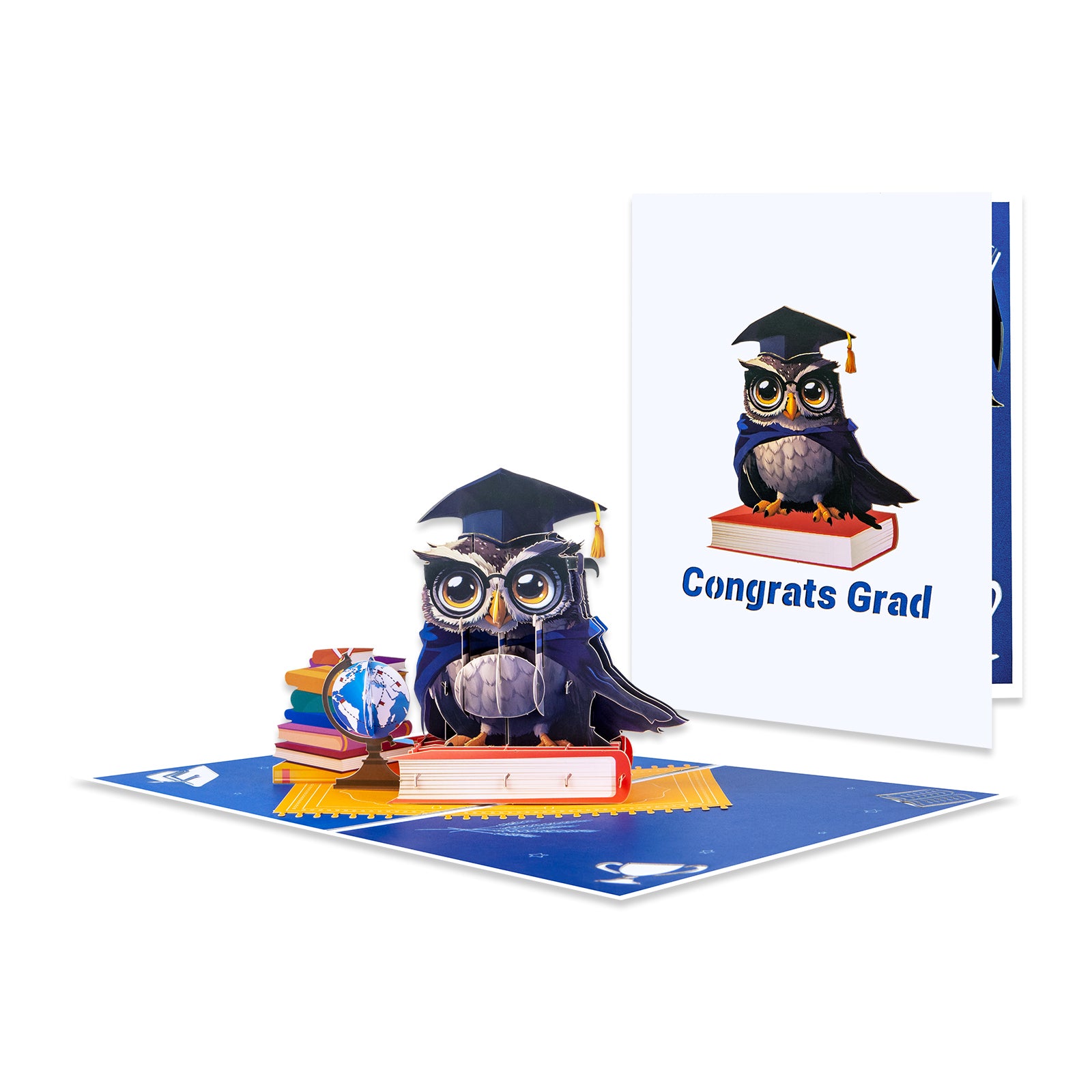 3D Pop Up Graduation Card - Owl Design - Handmade Greeting Card for Graduate, Student, or Teacher