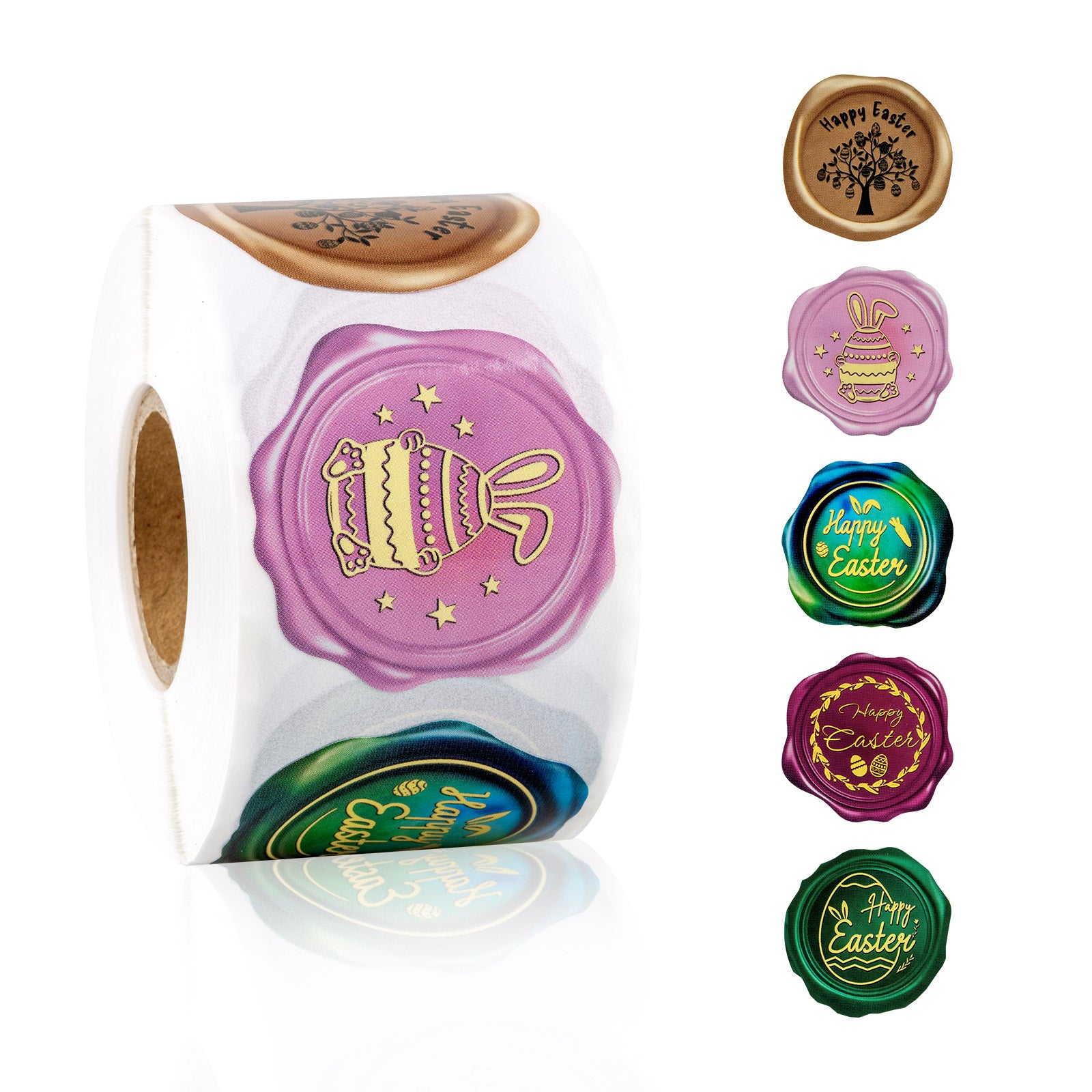 Easter Wax Seal Style Stickers Roll for Cards and Gifts Wrapping Magic Ants