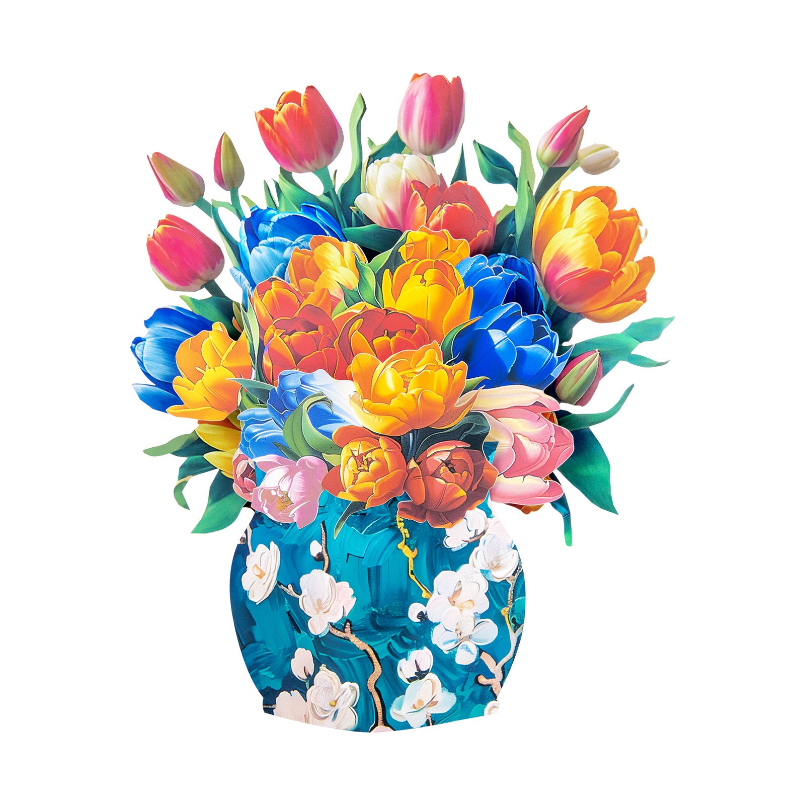 Tulip Bouquet 3D Pop-Up Card | Personalized Spring Floral Greeting Card for Birthdays & Mother's Day