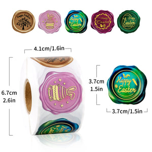 Easter Wax Seal Style Stickers Roll for Cards and Gifts Wrapping Magic Ants