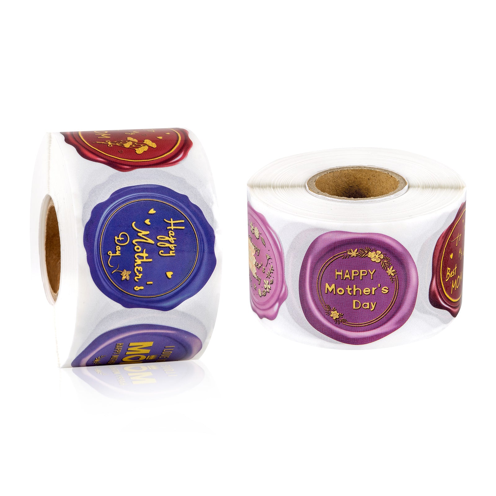 1000pcs 1.5 inch Mother's Day Wax Seal Style Stickers Roll for Gift Wrapping Magic Ants