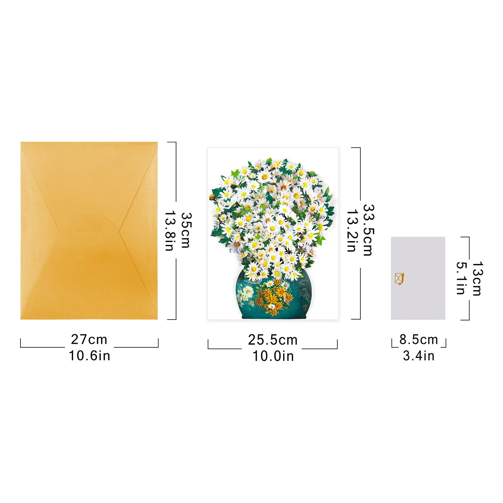Daisy Bouquet 3D Pop-Up Card | Personalized Fresh & Cheerful Floral Greeting Card for Birthdays & All Occasions