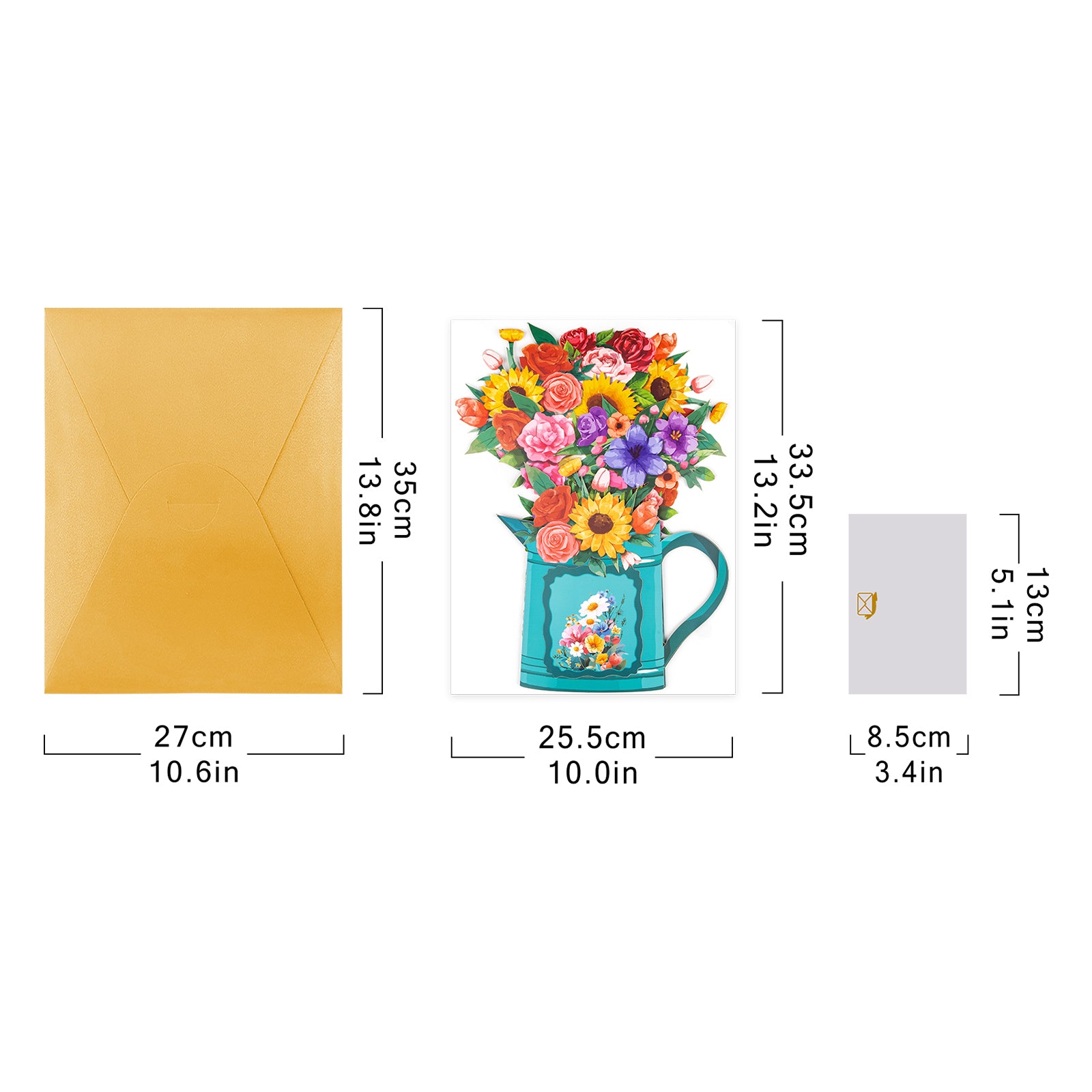 Sunflower Bouquet 3D Pop-Up Card | Personalized Bright & Cheerful Greeting Card for Birthdays & All Occasions