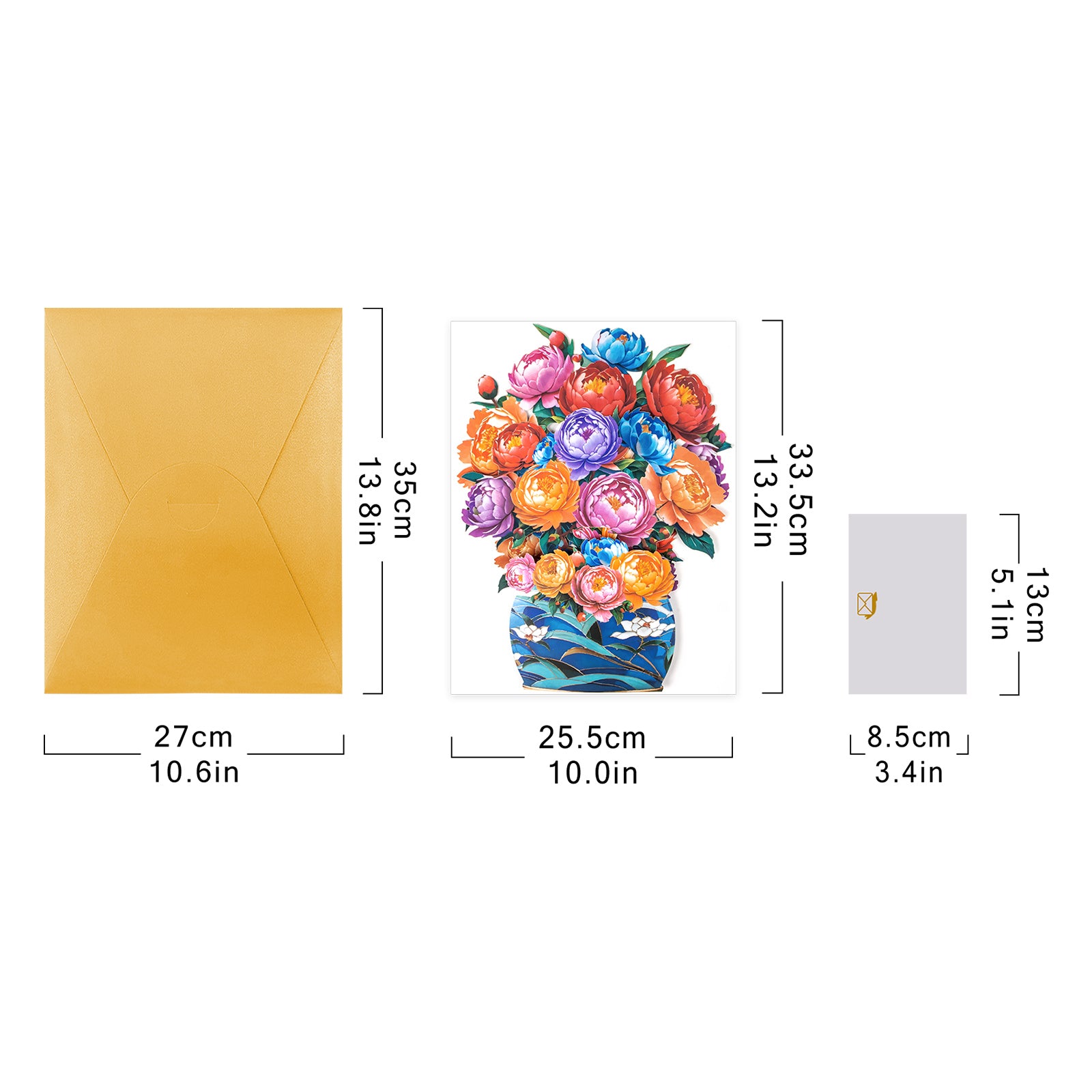 Peony Bouquet 3D Pop-Up Card | Personalized Floral Card for Birthdays, Mother's Day & Anniversaries