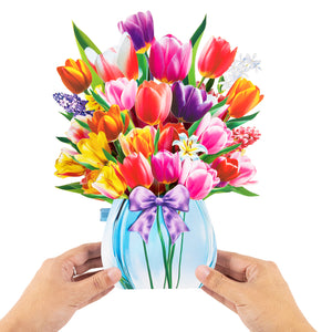 Tulip bouquet card and blank note card for a personal message