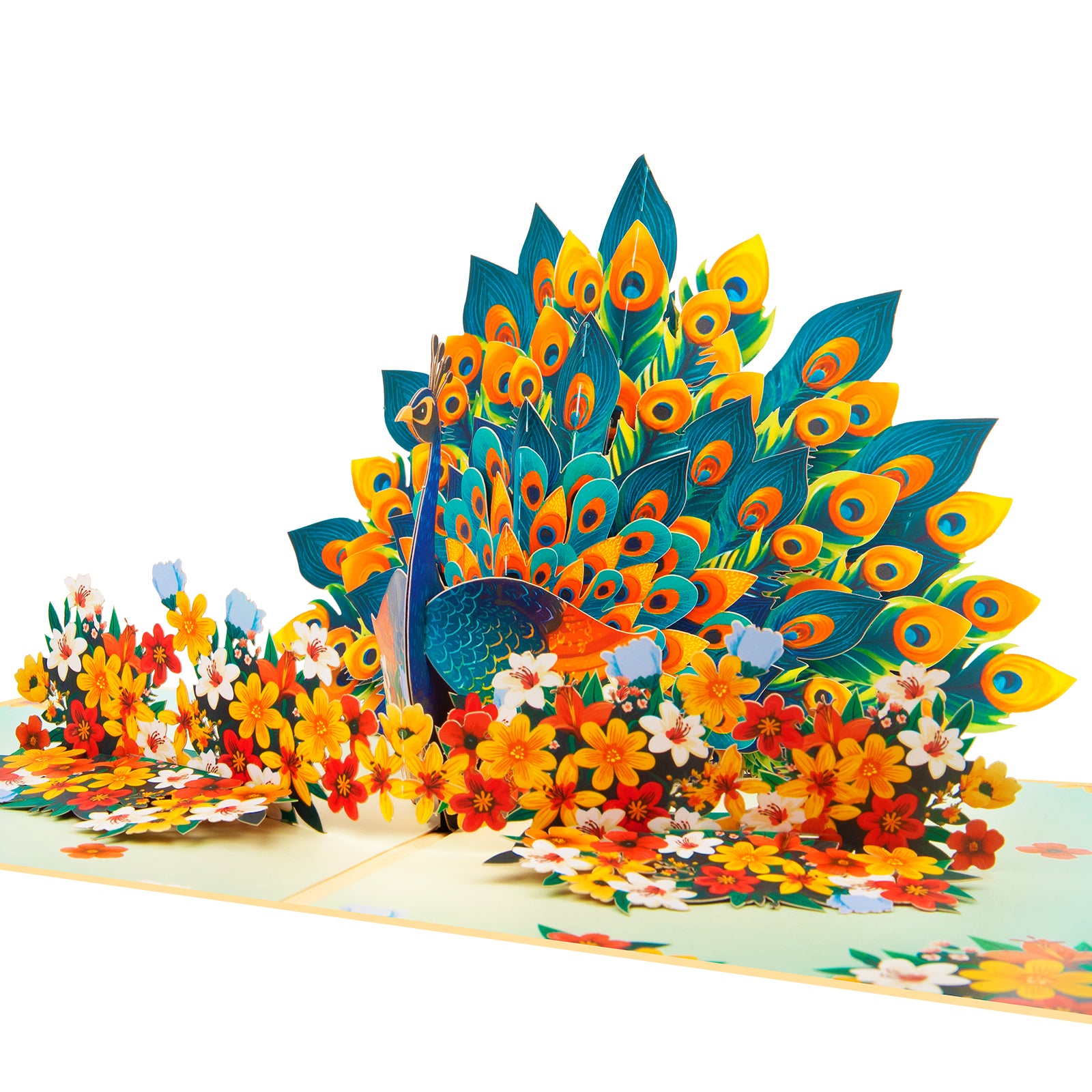 Blue Peacock 3D Pop-Up Card | Personalized Elegant Nature Greeting Card for Birthdays & All Occasions