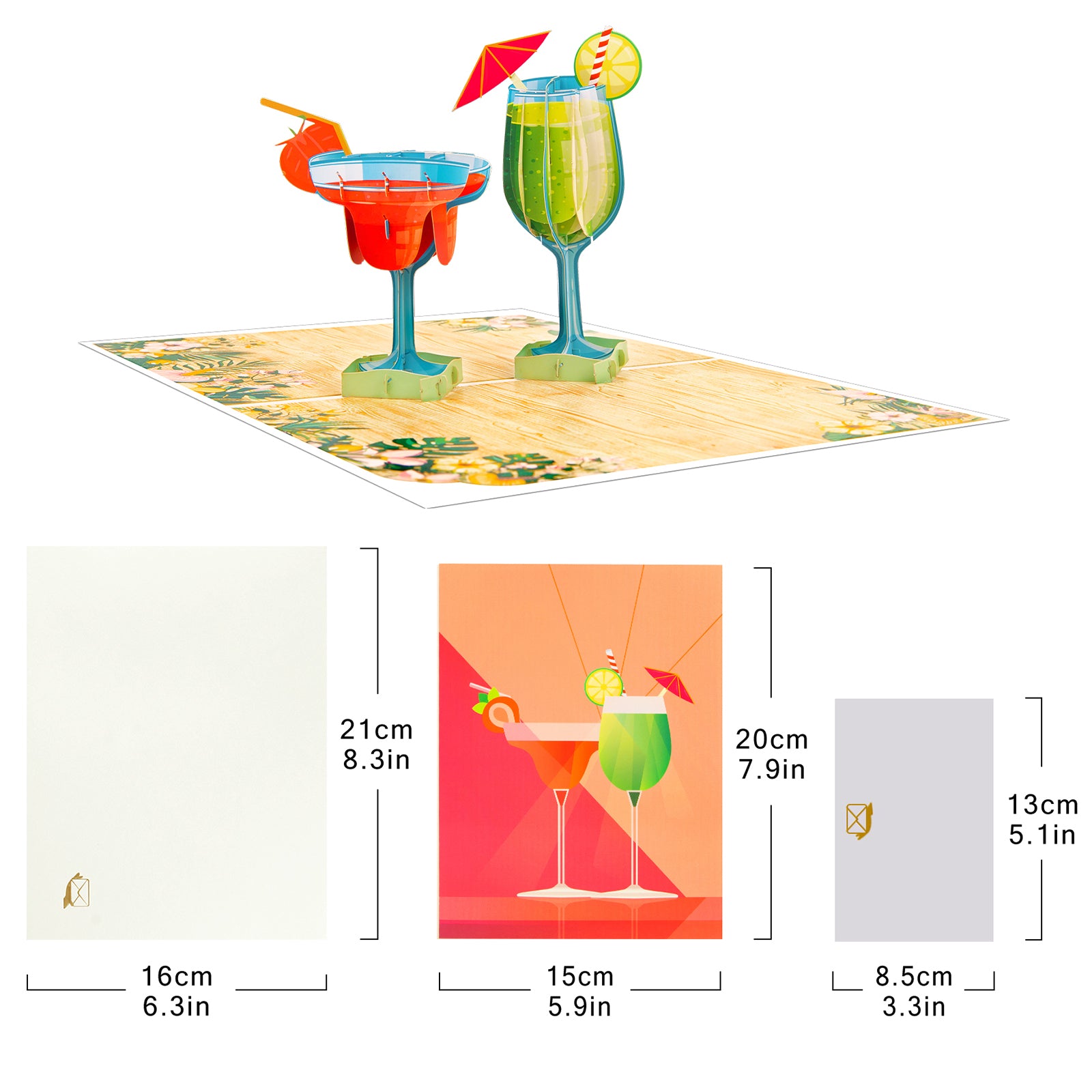 Cocktail Party 3D Pop-Up Card | Personalized Fun Invitation & Celebration Greeting Card