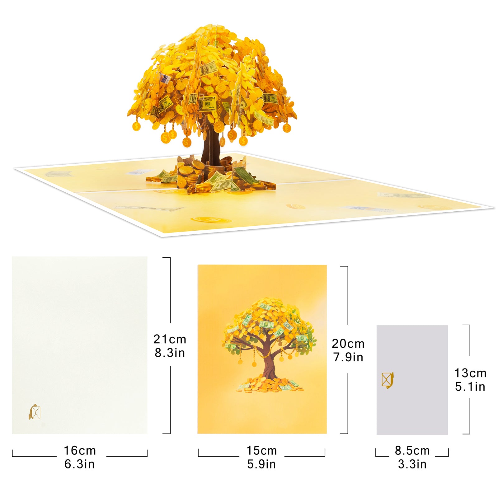 Money Tree 3D Pop-Up Card | Personalized Lucky Greeting Card for Birthdays, New Year & Business Milestones