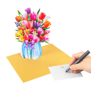 Magic Ants tulip musical bouquet pop-up card gift set