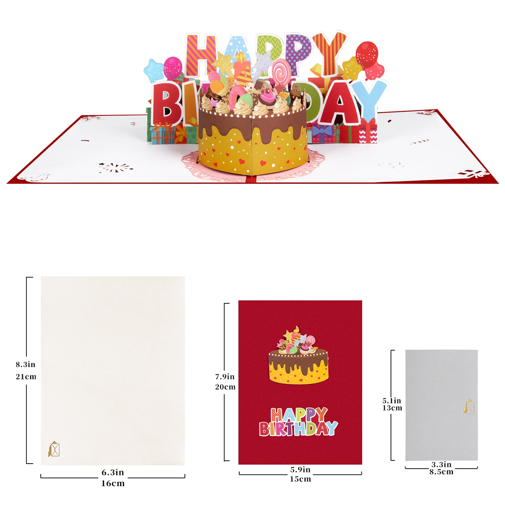 Открытка на день рождения Candy Cake 3D Pop Up