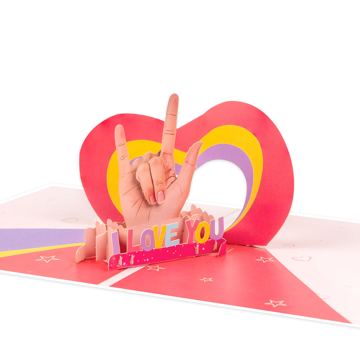 ASL I Love You Hand Sign 3D Pop-Up Card