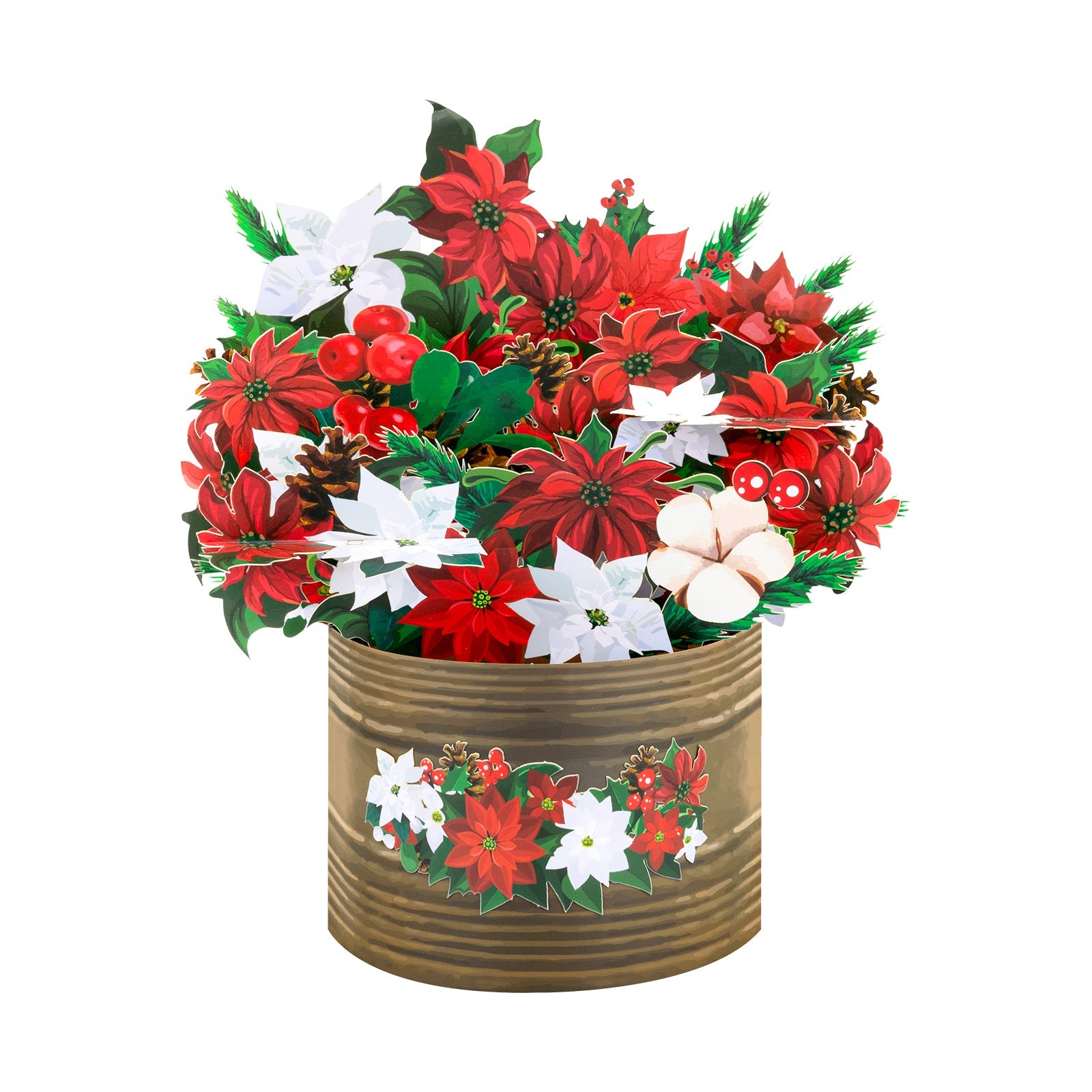 3D Christmas Pop-up Bouquet - 3D Holiday Greeting Card with Envelope & Notecard Magic Ants