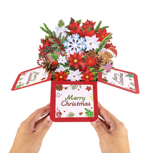 3D Pop Up Christmas Card | Merry Christmas Gift Box Design with Holiday Elements Magic Ants