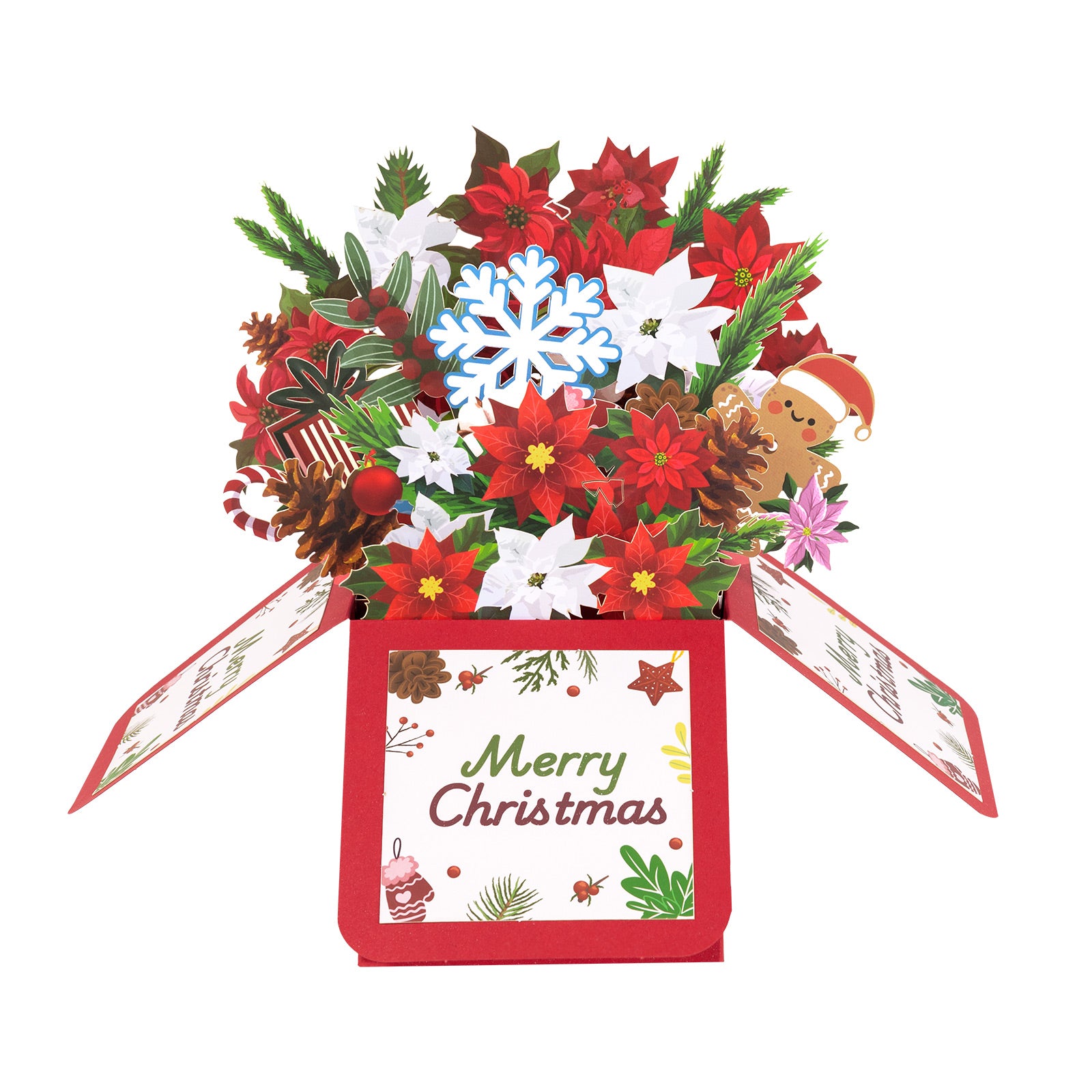 3D Pop Up Christmas Card | Merry Christmas Gift Box Design with Holiday Elements Magic Ants