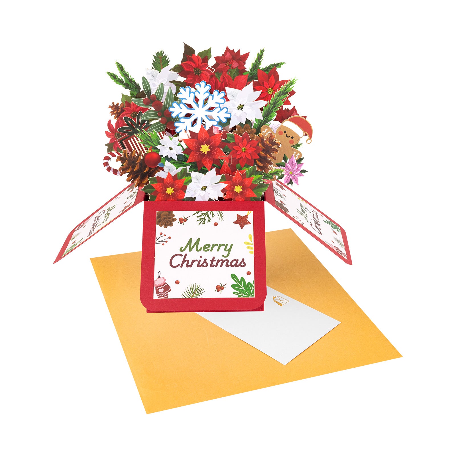 3D Pop Up Christmas Card | Merry Christmas Gift Box Design with Holiday Elements Magic Ants