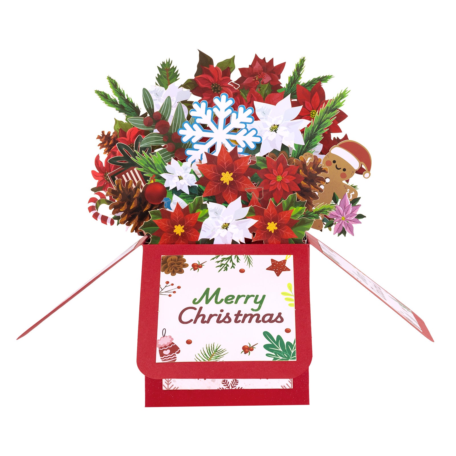 3D Pop Up Christmas Card | Merry Christmas Gift Box Design with Holiday Elements Magic Ants