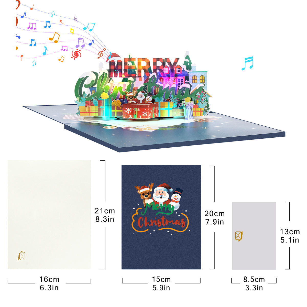 Plaid Merry Christmas 3D Musical Pop-Up Card
